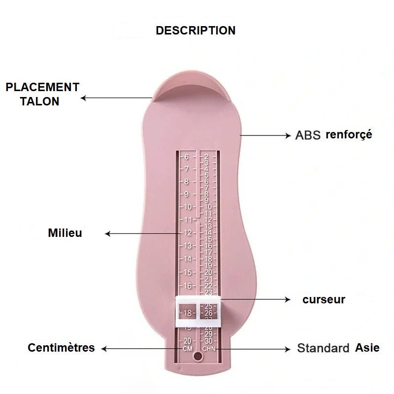 Le pédimètre mesure les pieds de ton enfant - bbcadum