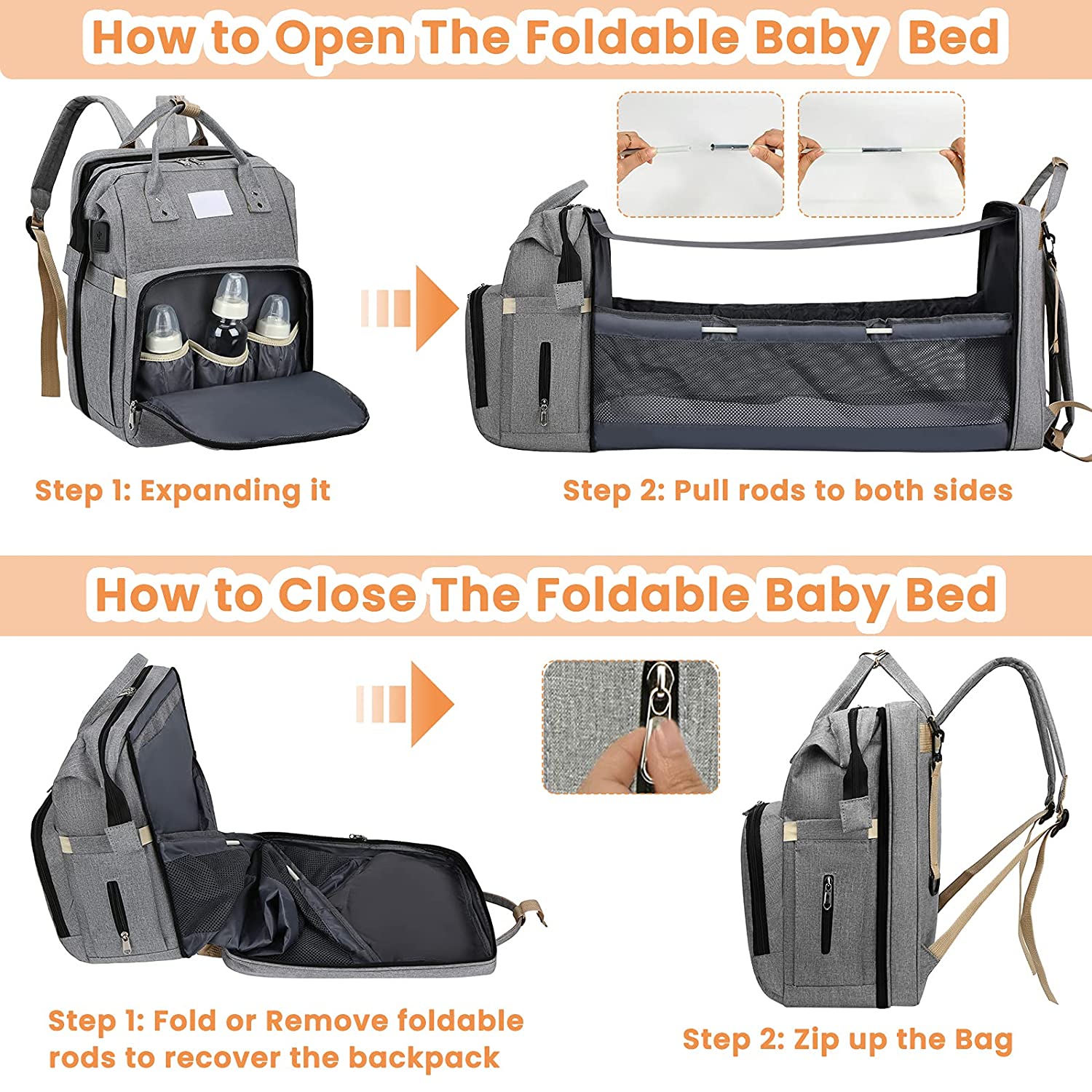 Sac à langer portatif | Berceau de voyage BabyNappy™ - bbcadum
