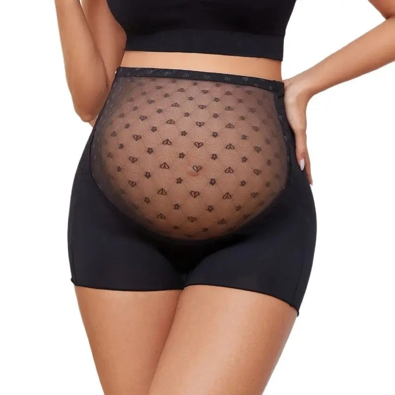 Black-Tights High Elasticity Lace Underwear Clothes For Pregnant Women Pregnancy Breathable Safety Shorts.