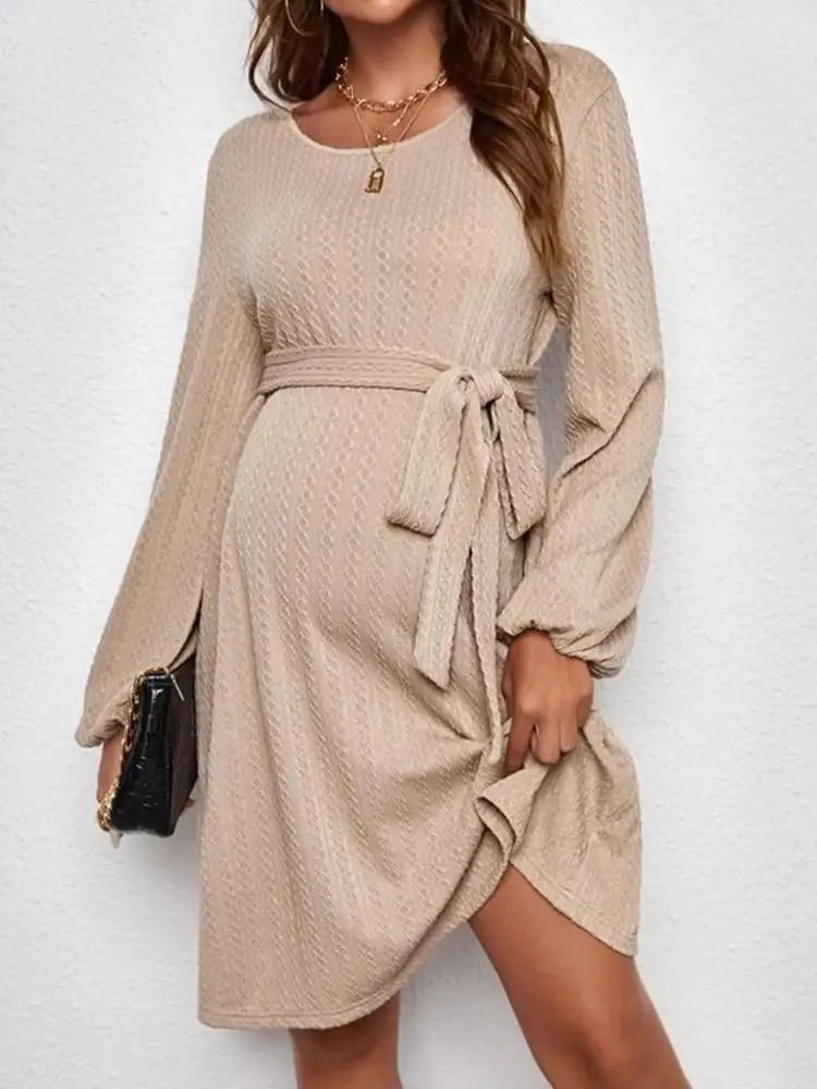 Robe de maternité élégante à manches longues. - bbcadum