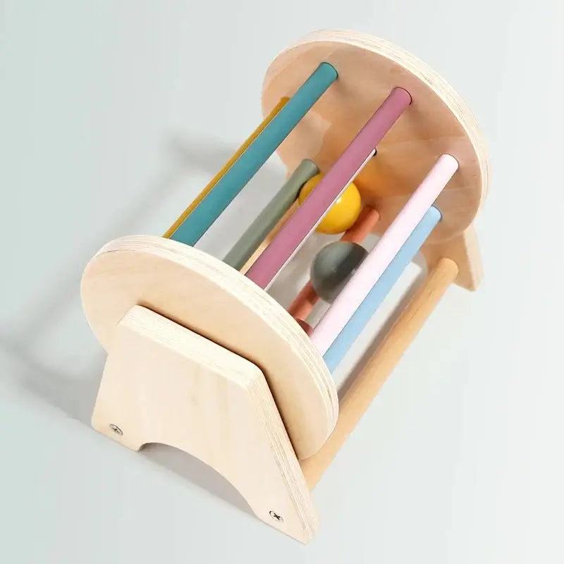 Jouet en bois bébé, jouet d'éveil , le Tambour rotatif Montessori - bbcadum